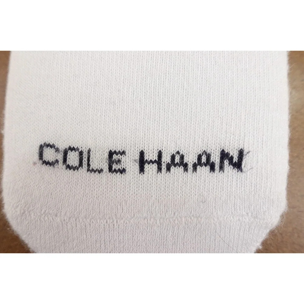 Cole Haan Mens Shoe Size 7-12 White Gray Cushion Liner Socks 2 Pairs NWT